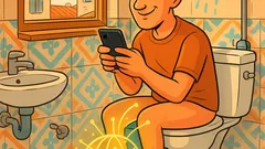 Barzelletta: Un amico sul water: «Interconnesso...»